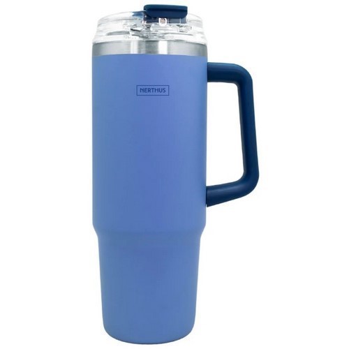 TAZA TERMO NERTHUS FIH 1439 0.9L AZUL C/PAJITA